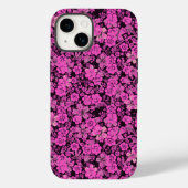 Blumenmuster 15.Pink Schwarz BG Case-Mate iPhone Hülle (Rückseite)