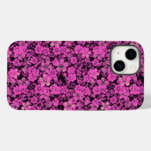 Blumenmuster 15.Pink Schwarz BG Case-Mate iPhone Hülle (Rückseite (Horizontal))