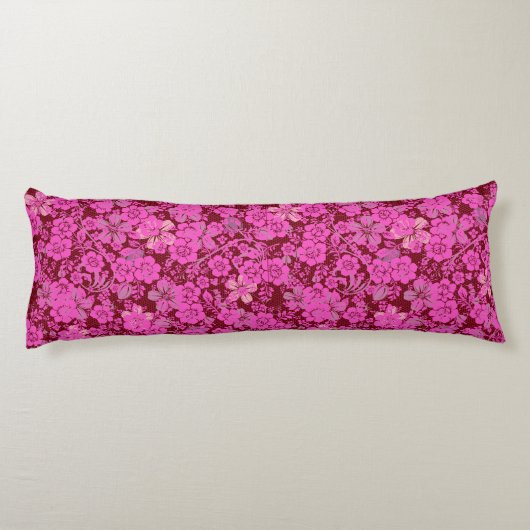 Blumenmuster 15.Rosa DRed BG Seitenschläferkissen (Rückseite)