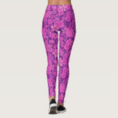 Blumenmuster 15.Rosa Lila BG Leggings (Rückseite)