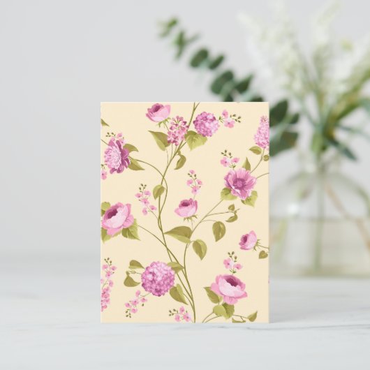 Blumenmuster 16 postkarte (Stehend Vorderseite)