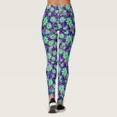 Blumenmuster 17.b D Lila BG Leggings (Rückseite)