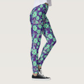 Blumenmuster 17.b D Lila BG Leggings (Rechts)