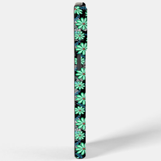 Blumenmuster 17.b Schwarze BG Case-Mate iPhone Hülle (Rückseite / Rechts)