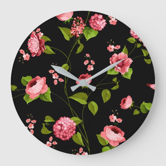 Blumenmuster 18 große wanduhr (Vorderseite)