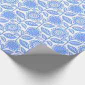 Blumenmuster 280313 - Baby Blue on White Geschenkpapier (Ecke)