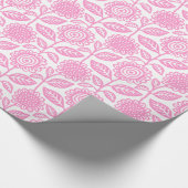 Blumenmuster 280313 - Rosa auf Weiß Geschenkpapier (Ecke)