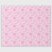 Blumenmuster 280313 - Rosa auf Weiß Geschenkpapier (Flach)