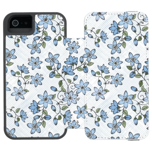 Blumenmuster 2 2 incipio iPhone Geldbeutel-Hülle (Folio Geöffnet)