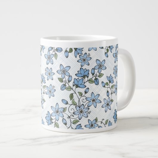 Blumenmuster 2 2 Jumbo-Tasse (Vorderseite Rechts)