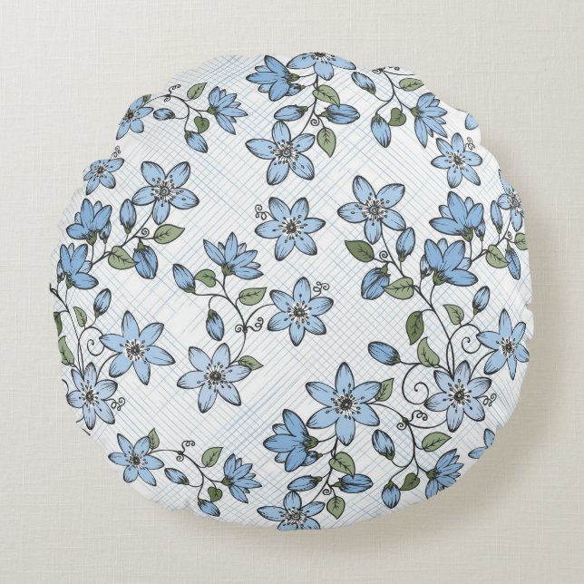 Blumenmuster 2 2 rundes kissen (Vorderseite)