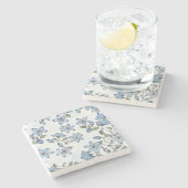 Blumenmuster 2 2 steinuntersetzer (Seitenansicht)