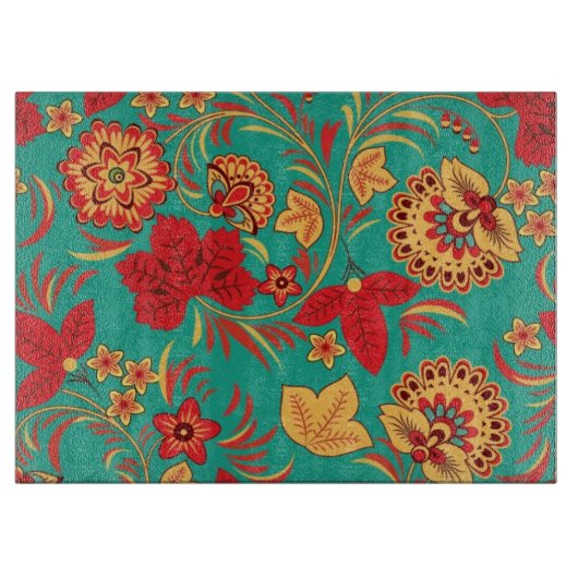 Blumenmuster 2 3 schneidebrett (Vorderseite)