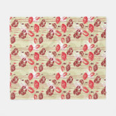 Blumenmuster 2 der abstrakten Eleganz Fleecedecke (Vorderseite (Horizontal))