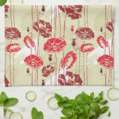 Blumenmuster 2 der abstrakten Eleganz Geschirrtuch (Gefaltet)