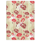 Blumenmuster 2 der abstrakten Eleganz Klemmbrett (Rückseite)