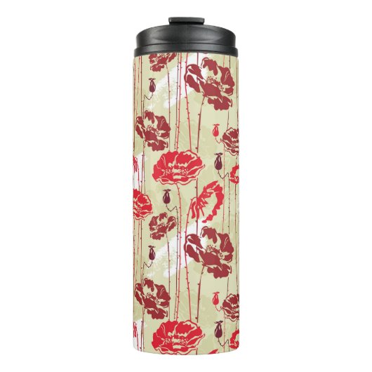 Blumenmuster 2 der abstrakten Eleganz Thermosbecher (Vorderseite)