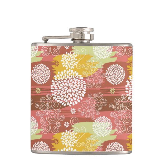 Blumenmuster 2 flachmann (Vorderseite)