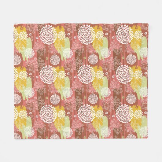 Blumenmuster 2 fleecedecke (Vorderseite (Horizontal))