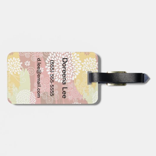 Blumenmuster 2 gepäckanhänger (Rückseite horizontal)