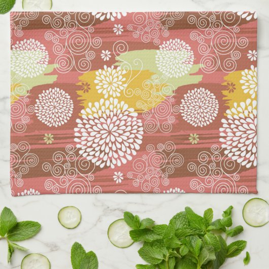 Blumenmuster 2 geschirrtuch (Gefaltet)