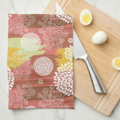 Blumenmuster 2 geschirrtuch (Viertel Falte)