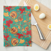 Blumenmuster 2 geschirrtuch (Viertel Falte)
