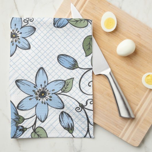 Blumenmuster 2 geschirrtuch (Viertel Falte)