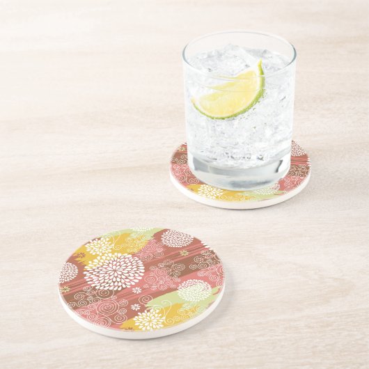 Blumenmuster 2 getränkeuntersetzer (Seite)