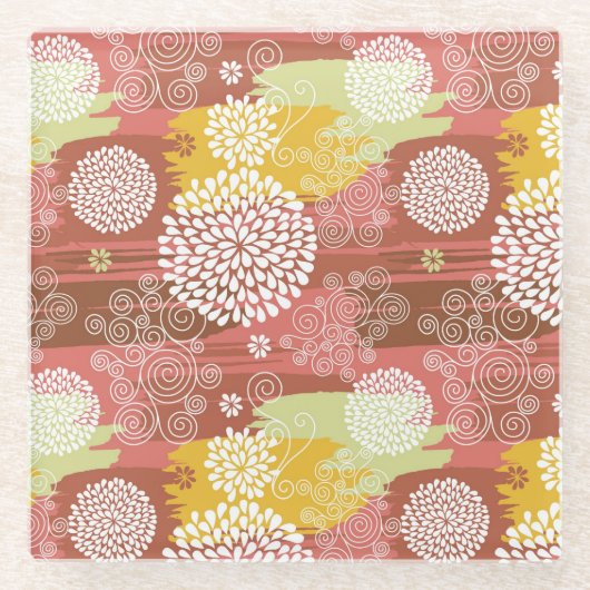 Blumenmuster 2 glasuntersetzer (Vorderseite)