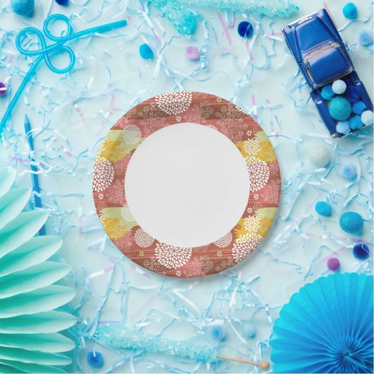 Blumenmuster 2 pappteller (Party)