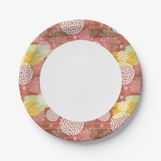 Blumenmuster 2 pappteller (Vorderseite)
