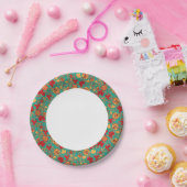 Blumenmuster 2 pappteller (Party)