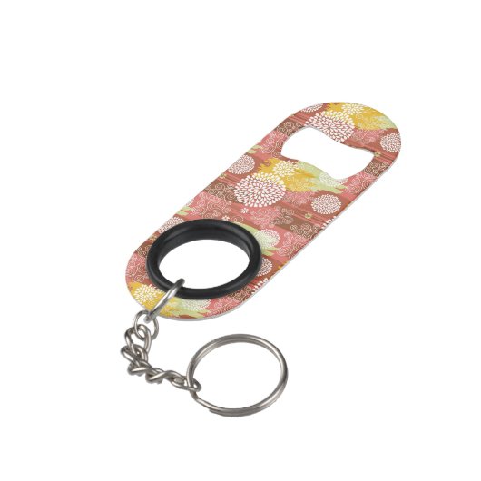 Blumenmuster 2 schlüsselanhängerflaschenöffner (Rückseite Schrägansicht)