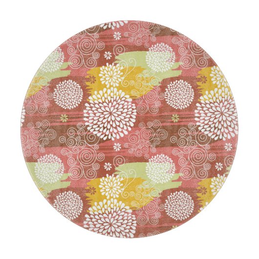 Blumenmuster 2 schneidebrett (Vorderseite)