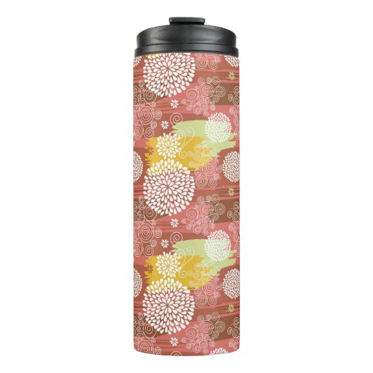 Blumenmuster 2 thermosbecher (Vorderseite)