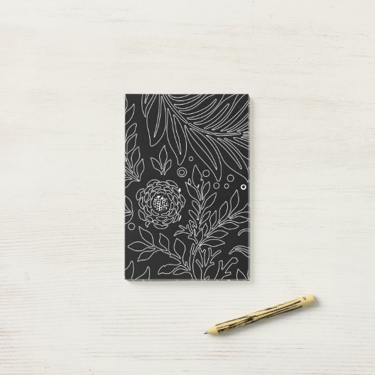 Blumenmuster 31 post-it klebezettel (Auf Schreibtisch)