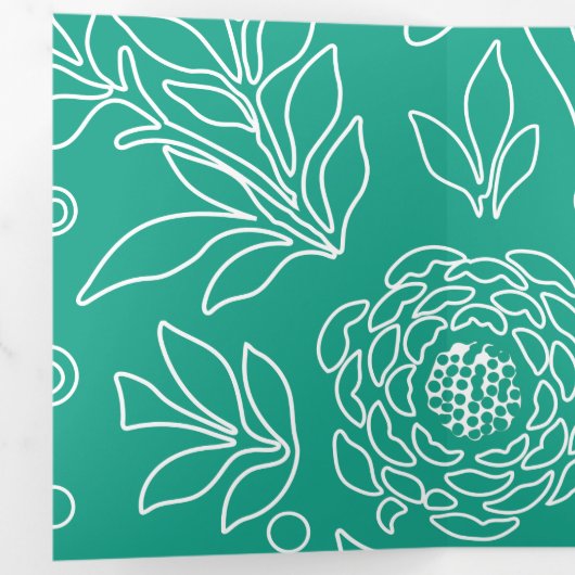 Blumenmuster 34 dreifach gefaltete urlaubskarte (Innen Erste Seite)