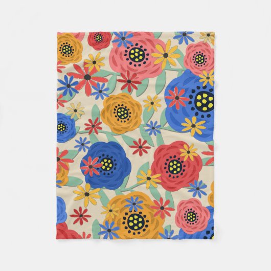 Blumenmuster 3618 fleecedecke (Vorderseite)