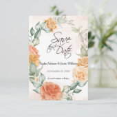 Blumenmuster 3,5 Zoll x 5 Zoll Save the Date Karte (Stehend Vorderseite)