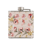 Blumenmuster 3 der abstrakten Eleganz Flachmann (Rückseite)