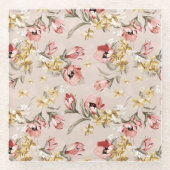 Blumenmuster 3 der abstrakten Eleganz Glasuntersetzer (Vorderseite)