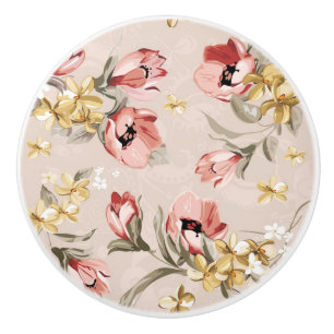 Blumenmuster 3 der abstrakten Eleganz Keramikknauf