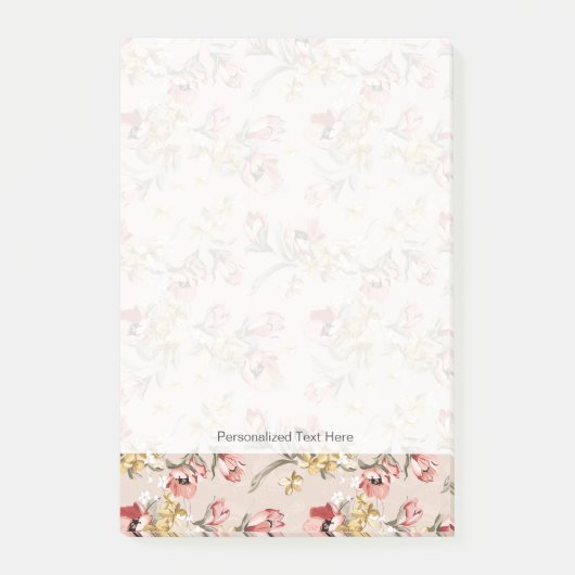 Blumenmuster 3 der abstrakten Eleganz Post-it Klebezettel (Vorderseite)