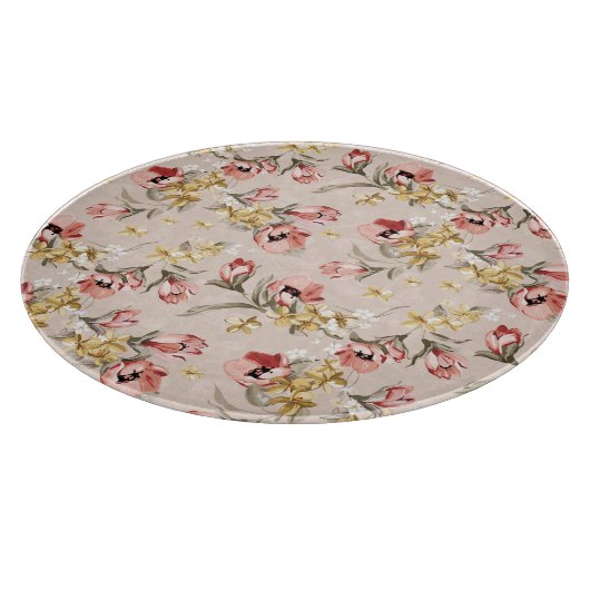 Blumenmuster 3 der abstrakten Eleganz Schneidebrett (Ecke)