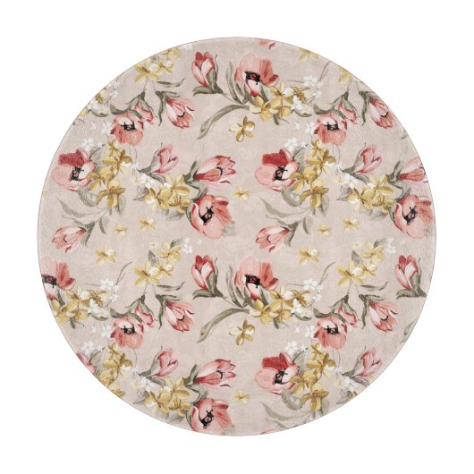 Blumenmuster 3 der abstrakten Eleganz Schneidebrett (Vorderseite)