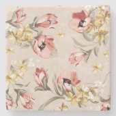 Blumenmuster 3 der abstrakten Eleganz Steinuntersetzer (Vorderseite)