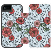 Blumenmuster 3 incipio iPhone Geldbeutel-Hülle (Folio Geöffnet)