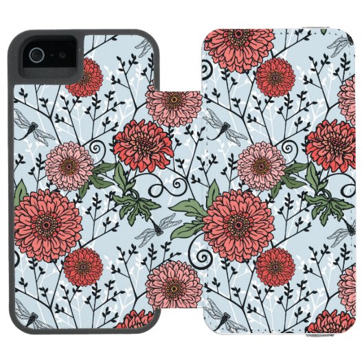 Blumenmuster 3 incipio iPhone Geldbeutel-Hülle (Folio Geöffnet)