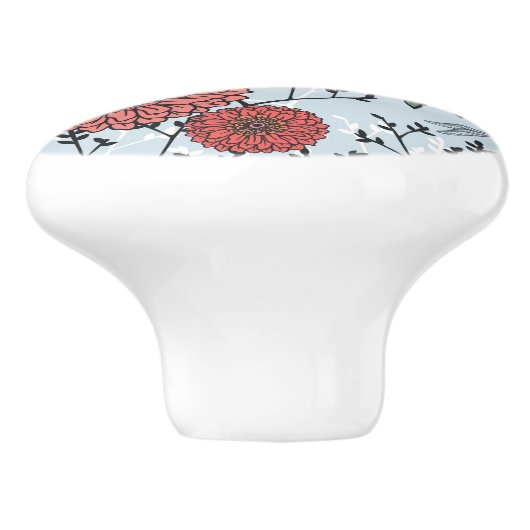 Blumenmuster 3 keramikknauf (Seitenansicht)